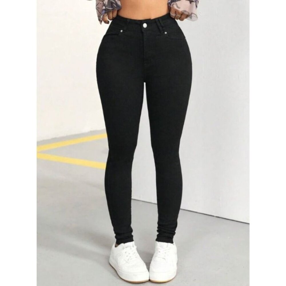 Black Tall High Waist Skinny Jeans